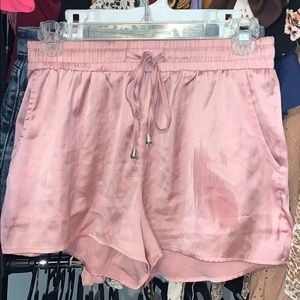 Pink silk shorts